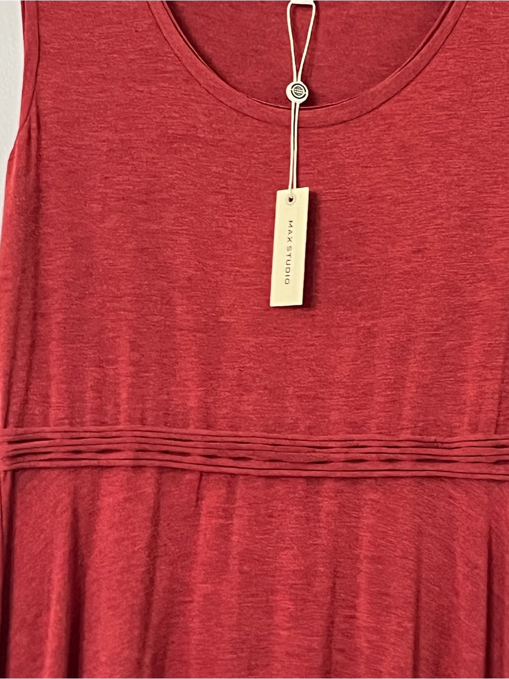 Max Studio Soft Crimson Red Sleeveless Fit-and-Flare Dress - Picture 9 of 15